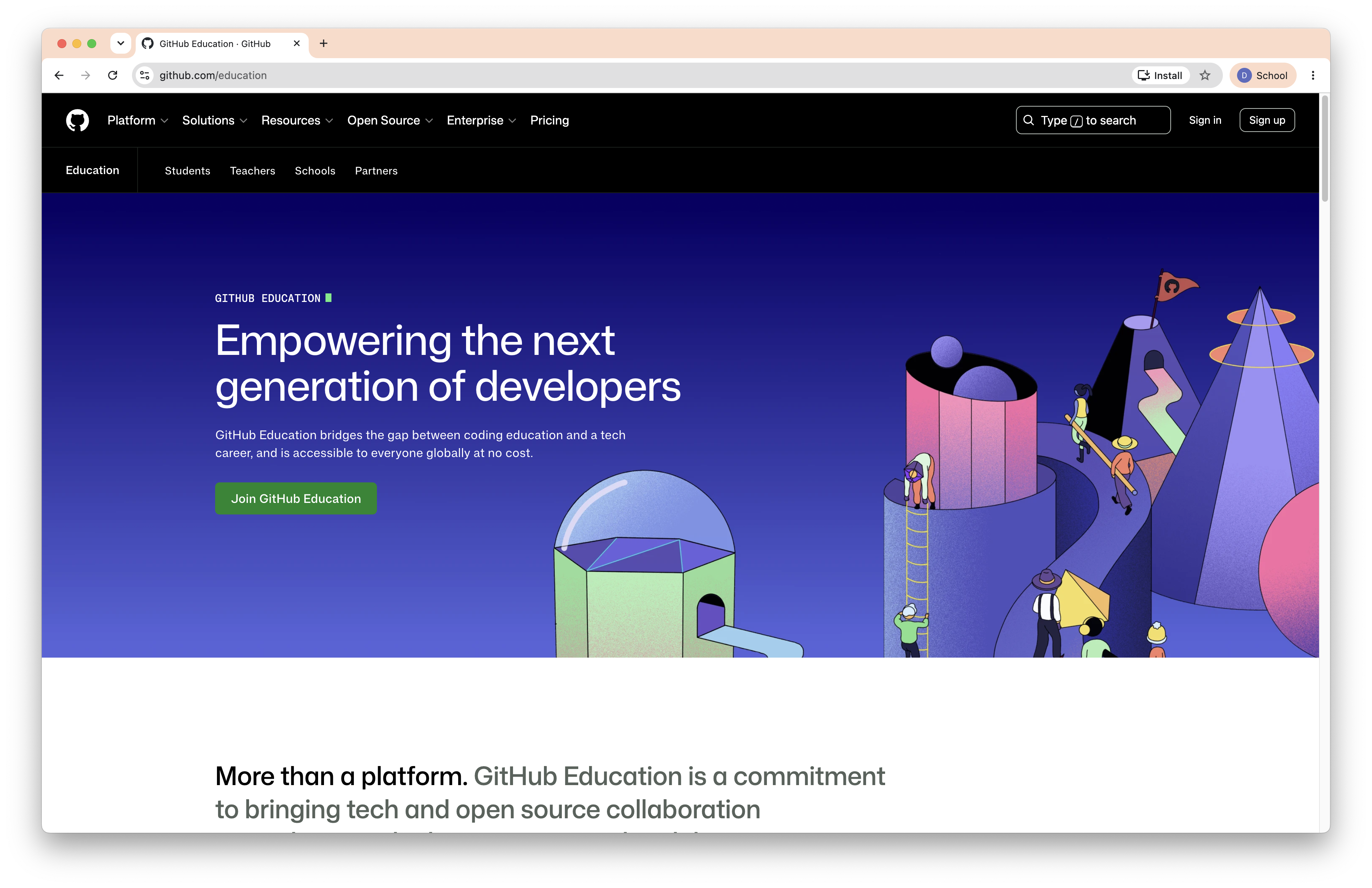 Visit github.com/education for an overview of the program.